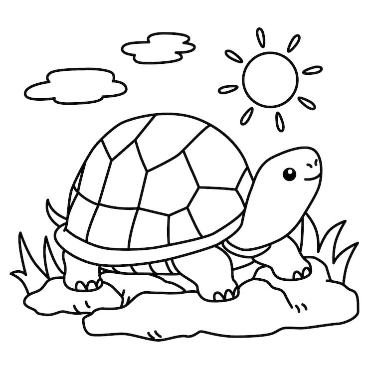 Hand Drawn Turtle Outline Illustration 23 2149265059  1